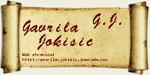 Gavrila Jokišić vizit kartica